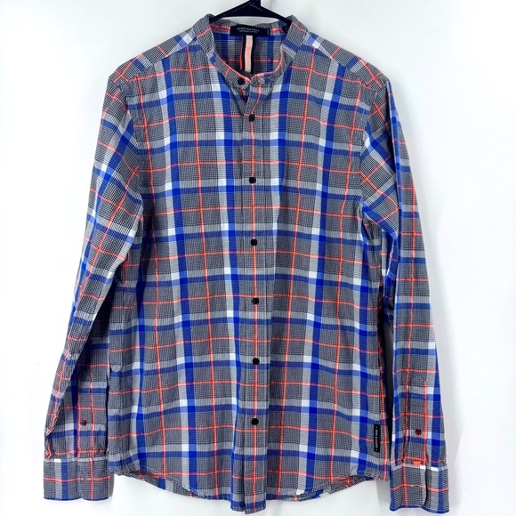 Scotch & Soda Blue and Red Casual Button Down Shirt - Picture 1 of 10